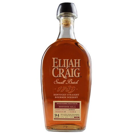 Elijah Craig Straight Bourbon Whiskey Bounty Hunter Private ...